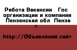 Работа Вакансии - Гос. организации и компании. Пензенская обл.,Пенза г.